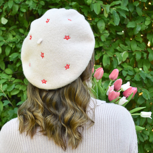 Beaded Flower Beret