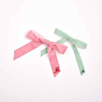 Velvet Bow - Pink